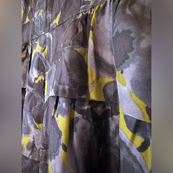 J. Crew•strapless silk mini dress•women’s 6•black/gray floral•peplum/ruffle - Picture 14 of 14